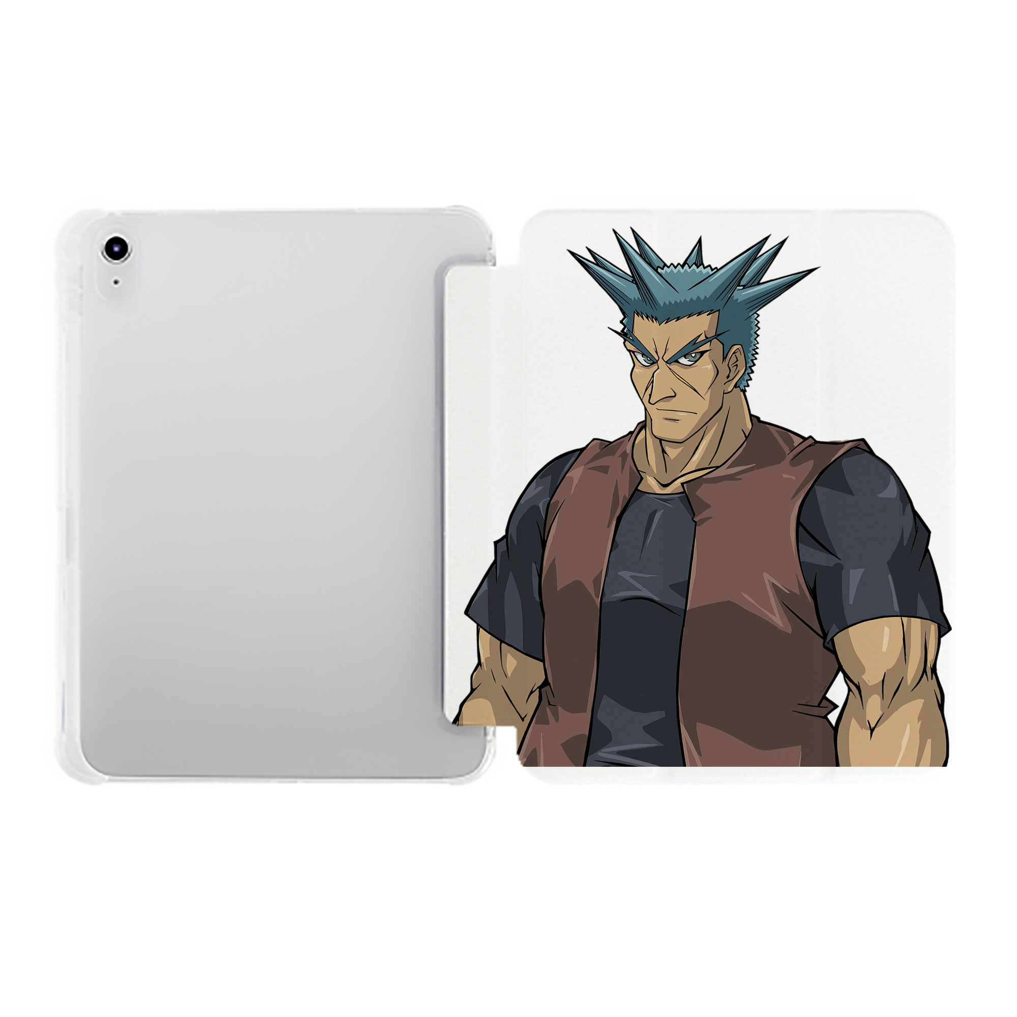 （画像用） 遊☆戯☆王 Yu-Gi-Oh! IPad ケース ペン収納付き 三つ折りスタンド PUレザー×シリコン 対応機種9.5/10.5/10.9インチ